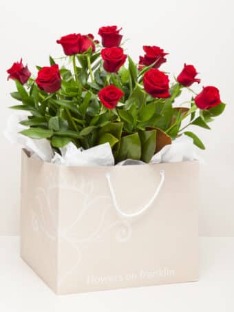 12 x Red Roses Bag