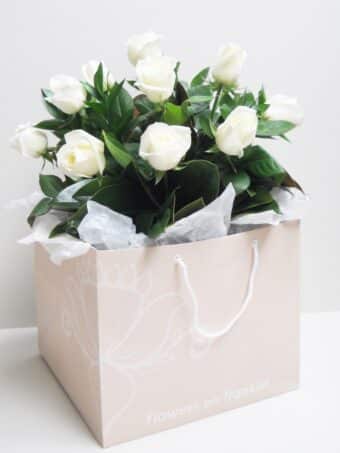 12 white roses